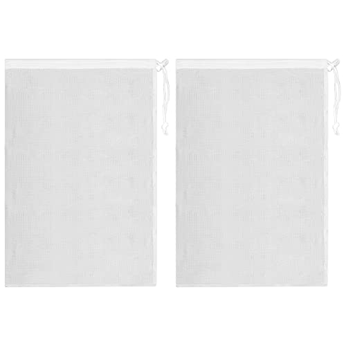 SAVITA 2 Piezas 16 x 24 Inch Bolsa de Malla Fina para Aspiradora de Piscina, Malla de Cordón para Tirar y Bloquear Hoja Maestro/Devorador/Gulper Bolsa de Red de Filtro para Estanques y Acuarios