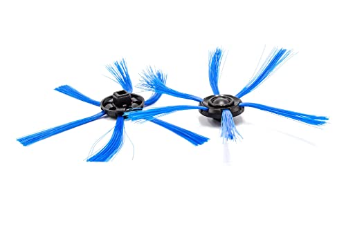 vhbw 2X Cepillo Lateral Compatible con Philips Smartpro Compact FC8700 Robot Aspirador -Set cepillos de Limpieza, Negro/Azul