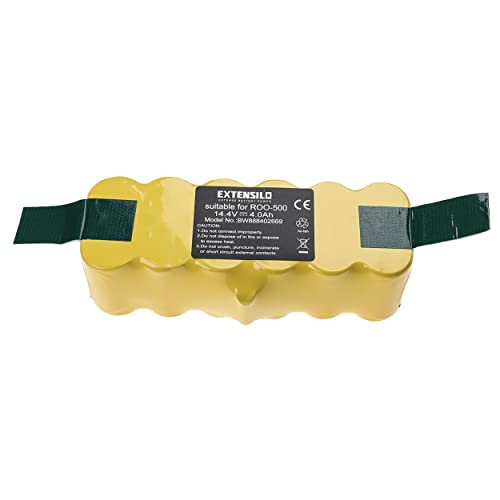 EXTENSILO Batería Compatible con iRobot Roomba 615, 616, 621, 651, 612, 614, 618, 620, 625, 630, 650 Robot Limpieza (4000 mAh, 14,4 V, NiMH)