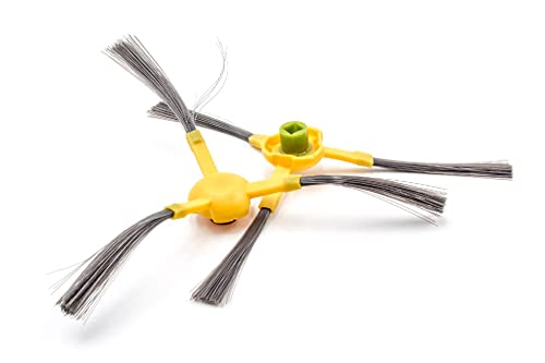 vhbw 2X Cepillo Lateral Compatible con Ecovacs Deebot D98, DM81 Pro, DM85, DM85s, DM88 Robot Aspirador -Set cepillos, Gris/Amarillo