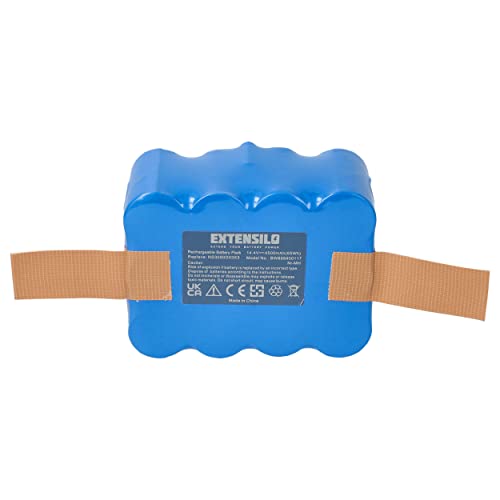 EXTENSILO Batería Compatible con Solac Ecogenic AA3400, R, XR210, XR210C, EcoGenic aspiradora (4500 mAh, 14,4 V, NiMH)