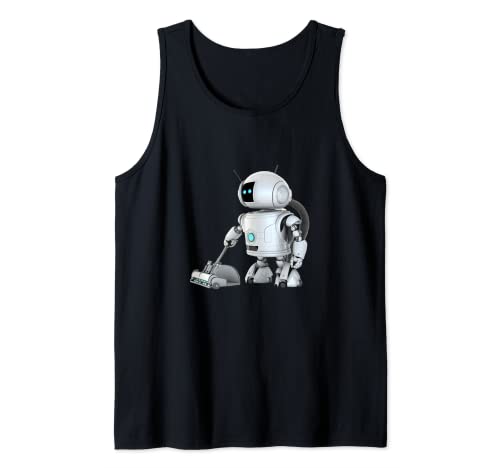 Hombre Robot Aspirador Limpia El Suelo Robot Aspirador Camiseta sin Mangas
