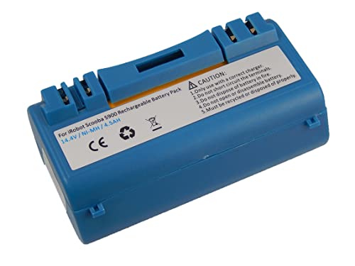 vhbw NiMH batería 4500mAh (14.4V) Compatible con iRobot Scooba 330, 340, 34001, 350, 380, 385, 390, 5800 5806 5832 Robot limpiasuelos