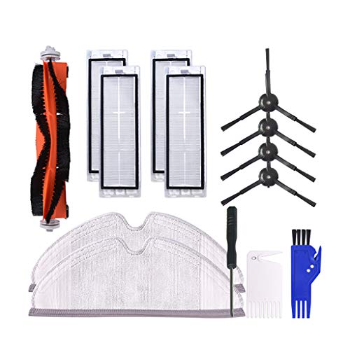 Chshe Accesorios para Xiaomi 2 Roborock T65 S6 Robot de succión – Repuesto 1 Cepillo de Ruedas, 4 Filtros, 4 Cepillos laterales, 1 Peine de Pájaro, 2 Paños de Limpieza – Juego de Repuesto con 1