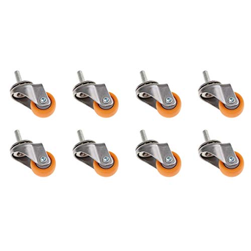 BOCbco Rueda de la Rueda de Ricino Rueda de Ragiratoria de 1 Pulgada para Carros de Compras M6 Tornos de Rosca Robot Ruedas de Aspiradora/8Pcs