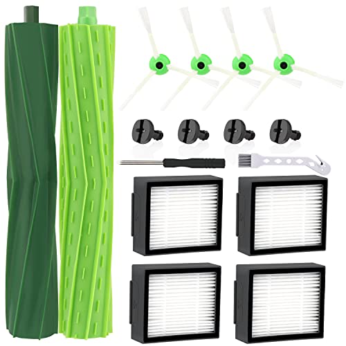 Piezas de repuesto de cepillo para iRobot Roomba E & I Series i7 i7+ i3 i3+ i4 i4+ i6 i6+ i8 i8+ j7 j7+/Plus E5 E6 E7 Accesorios Filtro, Cepillo Lateral y Rodillos para iRobot Roomba Aspiradora