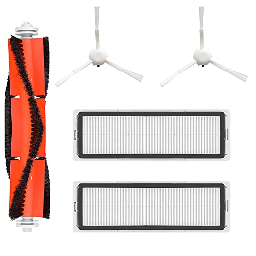 MIRTUX Pack de recambios compatibles con Xiaomi Mijia 1C STYTJ01ZHM MOP y Dreame F9. Kit de Accesorios de Repuesto para Robots Aspirador Xiaomi 1C. Cepillos Laterales y centrales y filtros.