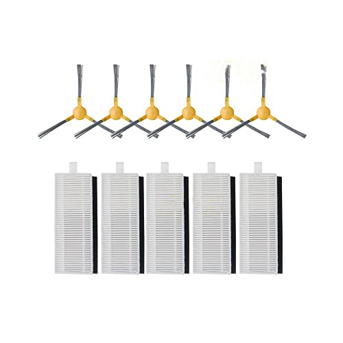 Cepillo Lateral del Kit de reemplazo de Accesorios + Filtro + mopajera + rollero para el Ajuste para el Cepillo de Rodillos para Neatsvor x500/x600 Tesvor T8 M1 S6 Aspiradora de Robot (Color : Clear