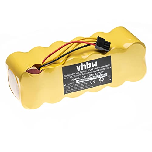vhbw Batería NiMH 3000 mAh (14,4 V) para Robot Aspirador doméstico Compatible con Ariete Briciola 2712, 2717 reemplaza LP43SC2000P