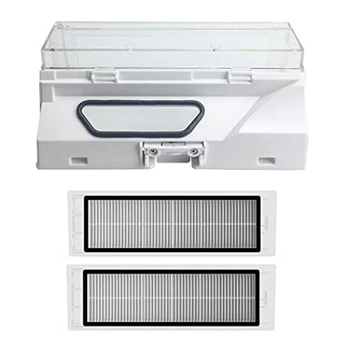 CHUANCHENG Caja de polvo Bin & 2 Fiters Kits para Xiaomi Roborock S50 S51 S52 S53 S55 T6 T61 T65 Partes de repuesto