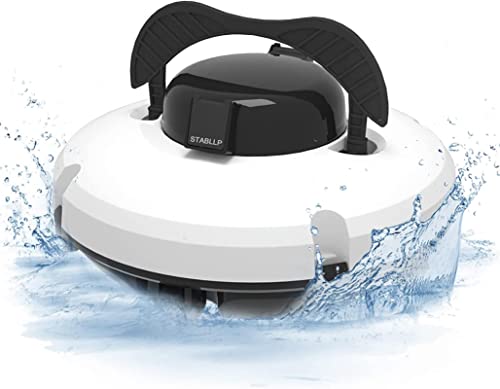 PARCJ Aspiradora de Piscina para Piscina de Tierra, Limpiador de Piscina robótico inalámbrico Motores de Doble accionamiento aspiradora de Piscina de estacionamiento automático para hasta 1000 Sq.Ft