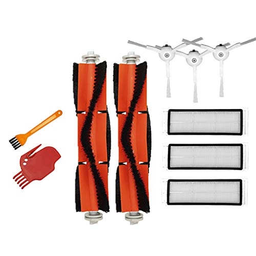 Chshe Accesorios para Xiaomi Robot Aspirador 2 Cepillo Roll + 3 Cepillo lateral + 3 Filtros + 1 Peine Peine + 1 Pincel Repuesto para Xiaomi 1S/Roborock T65