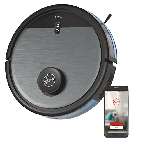 Hoover Robot Aspirador y Friegasuelos, 5 Modos de Navegación Láser, Fuciones Personalizadas con App, Depósito Doble 0,5L - HG5