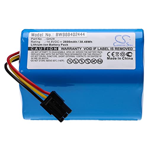 vhbw Batería Compatible con Liectroux B6009, DH860, Q7000, Q8000, ZK808 aspiradora, Robot Limpieza (2600 mAh, 14,8 V, Li-Ion)