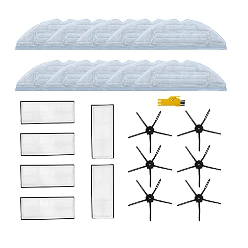 Kit de Accesorios de Repuesto para Robot Aspirador Roborock S7 S7 Plus S7 MaxV S7 MaxV T7 T7 Plus, 22 Paquetes con Filtro, Cepillo Lateral y paño de fregona