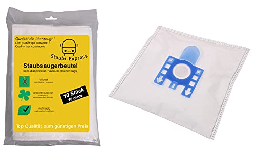10 bolsas de aspiradora adecuadas para Miele Complete C2 Powerline 1600 Watts I Miele Complete C2 Power Line Hepa Aspiradora I con microfiltro I Adaptador de plástico mejorado