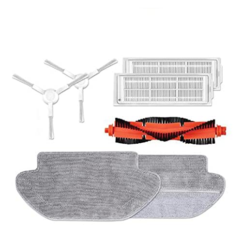 HCOWL Robot Aspirador Compatible con XIAOMI MIJIA STYJ02YM, Pieza de Repuesto, Cepillo Lateral, Filtro HEPA, Cepillo Principal, fregona, depósito de Agua (Color : Pack v1 White)
