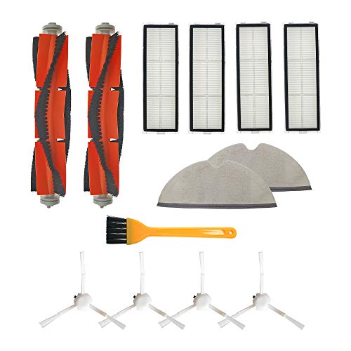 WuYan Kit de repuesto para aspiradora robot Xiaomi Mijia 1C STYTJ01ZHM Dreame F9, incluye 4 filtros HEPA, 2 cepillos principales, 4 cepillos laterales, 2 paños de fregona, 1 cepillo de limpieza