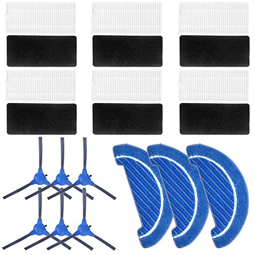MIRTUX Kit de repuestos Conga 1790. Pack de Accesorios de Recambio para Robots aspiradora Conga con Cepillo Lateral, mopa y Filtro