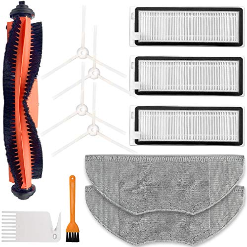 QAQGEAR Paquete de 12 Accesorios de Repuesto para aspiradora Robot de Barrido Xiaomi Mijia G1, 1 cepillos Principales, 4 cepillos Laterales, 3 filtros, 2 trapeadores, 2 Herramientas de Limpieza