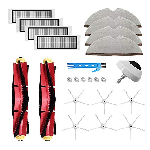 Kit de accesorios para Xiaomi Mi Robot Roborock S5 S6 S50 E20 E25 E35 S51 para Xiaomi Mijia Aspiradora Repuestos 2 Cepillo principal, 4 Filtro Hepa, 6 Cepillo lateral