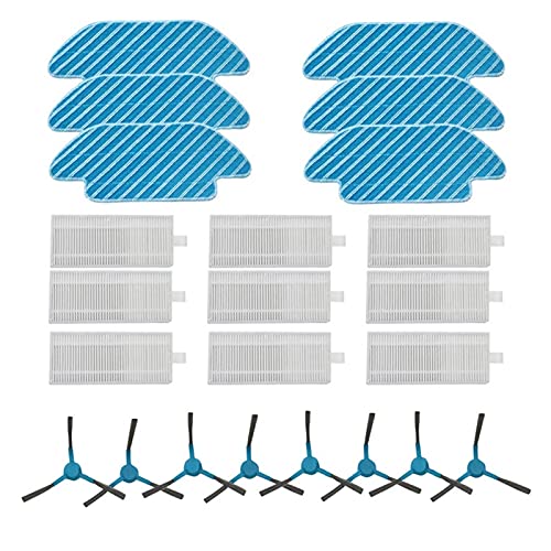 YFJLOVE Cepillo Lateral del Filtro de reemplazo Cepillo de Tela de trapeador Ajuste para CECOTEC Congo 4090 Robot Robot Sweeper Fit para Conga 4090 Recargas (Color : Blue White)