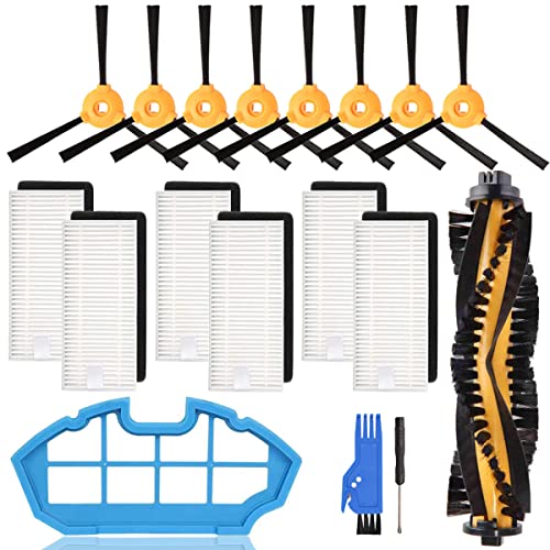 QAQGEAR Kit de Accesorios para aspiradora robótica Ecovacs Deebot N79 N79S DN622 DN622.11 500 N79w N79se, Incluye Cepillo Lateral, Filtro HEPA, cepillos Principales, Herramientas
